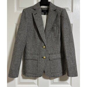J.Crew Gray Houndstooth Wool Blazer